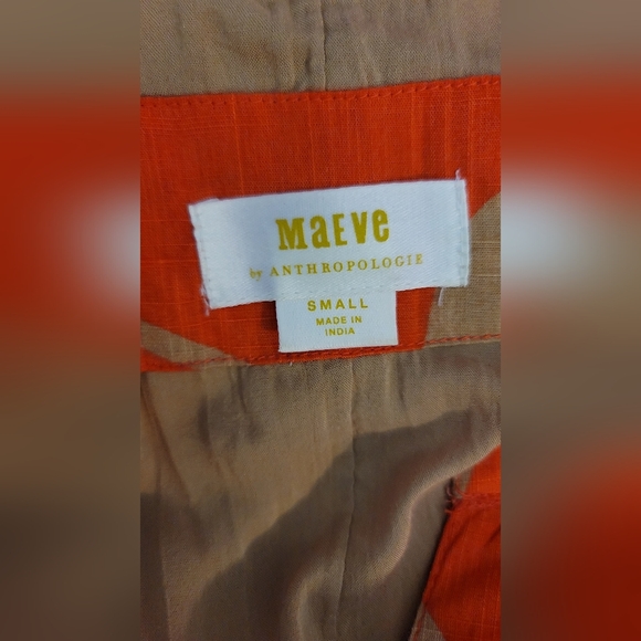 Anthropologie MAEVE Orange and Tan Maxi Dress - Picture 10 of 11